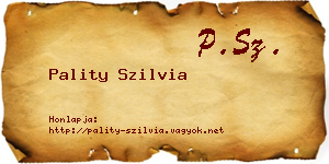 Pality Szilvia névjegykártya